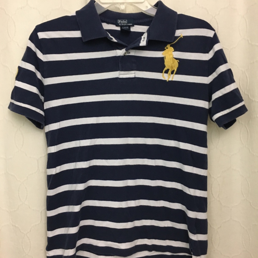 Boys striped Polo, size large